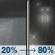 Tonight: Rain showers likely between 10pm and 5am, then rain. Mostly cloudy, with a low around 57. West wind 8 to 15 mph. Chance of precipitation is 80%. New rainfall amounts less than a tenth of an inch possible. Tonight: Rain Showers Likely then Light Rain